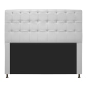 Cabeceira Estofada Dama com Strass 195 cm para Cama Box King Corano Branco para Quarto - AM Decor