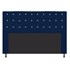 Cabeceira Estofada Dama com Strass 195 cm para Cama Box King Suede Azul Marinho para Quarto - AM Decor