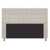 Cabeceira Estofada Dama com Strass 195 cm para Cama Box King Suede Bege para Quarto - AM Decor