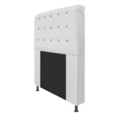 Cabeceira Estofada Dama com Strass 195 cm para Cama Box King Suede Branco para Quarto - AM Decor