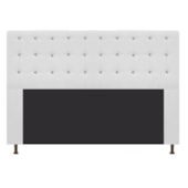 Cabeceira Estofada Dama com Strass 195 cm para Cama Box King Suede Branco para Quarto - AM Decor