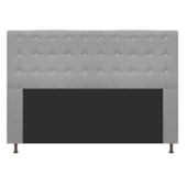 Cabeceira Estofada Dama com Strass 195 cm para Cama Box King Suede Cinza para Quarto - AM Decor