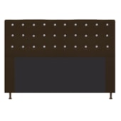 Cabeceira Estofada Dama com Strass 195 cm para Cama Box King Suede Marrom para Quarto - AM Decor