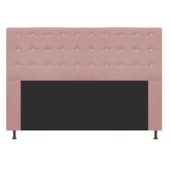 Cabeceira Estofada Dama com Strass 195 cm para Cama Box King Suede Rosê para Quarto - AM Decor