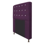 Cabeceira Estofada Dama com Strass 195 cm para Cama Box King Suede Roxo para Quarto - AM Decor