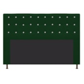 Cabeceira Estofada Dama com Strass 195 cm para Cama Box King Suede Verde para Quarto - AM Decor