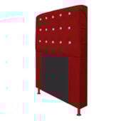 Cabeceira Estofada Dama com Strass 195 cm para Cama Box King Suede Vermelho para Quarto - AM Decor