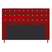 Cabeceira Estofada Dama com Strass 195 cm para Cama Box King Suede Vermelho para Quarto - AM Decor