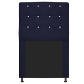 Cabeceira Estofada Dama com Strass 90 cm para Cama Box Solteiro Corano Azul Marinho para Quarto - AM Decor