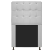 Cabeceira Estofada Dama com Strass 90 cm para Cama Box Solteiro Corano Branco para Quarto - AM Decor