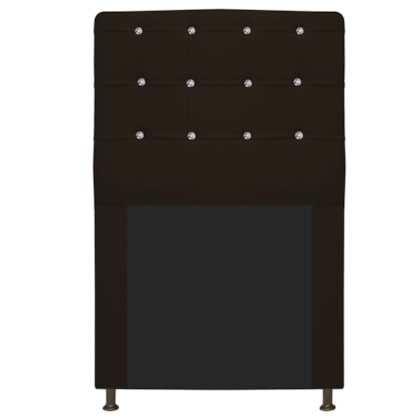 Cabeceira Estofada Dama com Strass 90 cm para Cama Box Solteiro Corano Marrom para Quarto - AM Decor