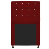 Cabeceira Estofada Dama com Strass 90 cm para Cama Box Solteiro Corano Vermelho para Quarto - AM Decor