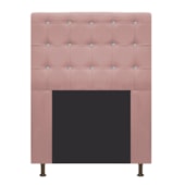 Cabeceira Estofada Dama com Strass 90 cm para Cama Box Solteiro Suede Rosê para Quarto - AM Decor