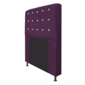 Cabeceira Estofada Dama com Strass 90 cm para Cama Box Solteiro Suede Roxo para Quarto - AM Decor