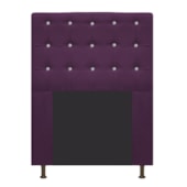 Cabeceira Estofada Dama com Strass 90 cm para Cama Box Solteiro Suede Roxo para Quarto - AM Decor