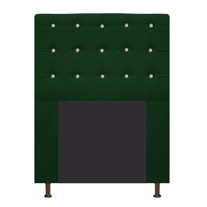 Cabeceira Estofada Dama com Strass 90 cm para Cama Box Solteiro Suede Verde para Quarto - AM Decor