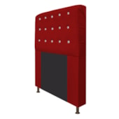 Cabeceira Estofada Dama com Strass 90 cm para Cama Box Solteiro Suede Vermelho para Quarto - AM Decor