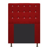 Cabeceira Estofada Dama com Strass 90 cm para Cama Box Solteiro Suede Vermelho para Quarto - AM Decor