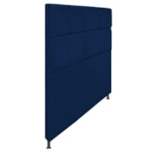 Cabeceira Estofada Damares 140 cm Casal Com Botonê  Suede Azul Marinho - Amarena Móveis
