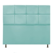 Cabeceira Estofada Damares 140 cm Casal Com Botonê  Suede Azul Tiffany - Amarena Móveis