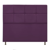 Cabeceira Estofada Damares 160 cm Queen Size Com Botonê Suede Roxo - Amarena Móveis