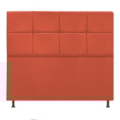 Cabeceira Estofada Damares 160 cm Queen Size Com Botonê Suede Terracota - Amarena Móveis