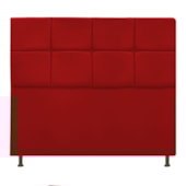 Cabeceira Estofada Damares 160 cm Queen Size Com Botonê Suede Vermelho - Amarena Móveis