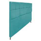 Cabeceira Estofada Damares 195 cm King Size Com Botonê Suede Azul Turquesa - Amarena Móveis