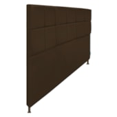 Cabeceira Estofada Damares 195 cm King Size Com Botonê Suede Marrom - Amarena Móveis