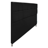 Cabeceira Estofada Damares 195 cm King Size Com Botonê Suede Preto - Amarena Móveis