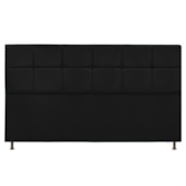 Cabeceira Estofada Damares 195 cm King Size Com Botonê Suede Preto - Amarena Móveis