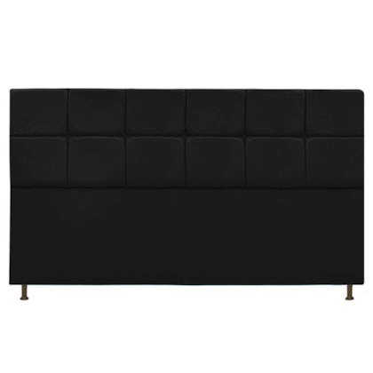 Cabeceira Estofada Damares 195 cm King Size Com Botonê Suede Preto - Amarena Móveis