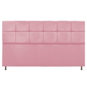 Cabeceira Estofada Damares 195 cm King Size Com Botonê Suede Rosa Bebê - Amarena Móveis