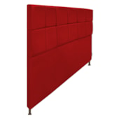 Cabeceira Estofada Damares 195 cm King Size Com Botonê Suede Vermelho - Amarena Móveis