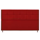 Cabeceira Estofada Damares 195 cm King Size Com Botonê Suede Vermelho - Amarena Móveis