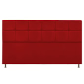 Cabeceira Estofada Damares 195 cm King Size Com Botonê Suede Vermelho - Amarena Móveis