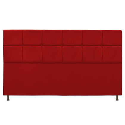 Cabeceira Estofada Damares 195 cm King Size Com Botonê Suede Vermelho - Amarena Móveis