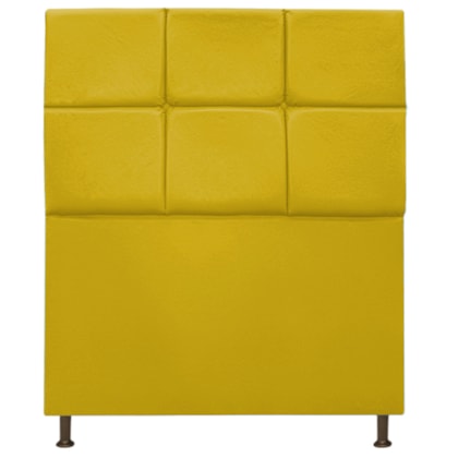 Cabeceira Estofada Damares 90 cm Solteiro Com Botonê  Suede Amarelo - Amarena Móveis