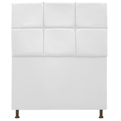 Cabeceira Estofada Damares 90 cm Solteiro Com Botonê  Suede Branco - Amarena Móveis