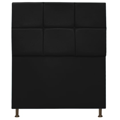 Cabeceira Estofada Damares 90 cm Solteiro Com Botonê  Suede Preto - Amarena Móveis