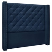 Cabeceira Estofada Egito SPZ 114cm Solteiro Suede Azul Marinho