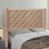 Cabeceira Estofada Egito SPZ 114cm Solteiro Suede Bege