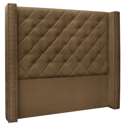Cabeceira Estofada Egito SPZ 114cm Solteiro Suede Caramelo