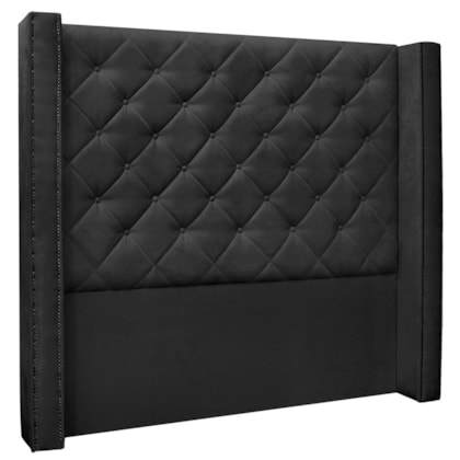 Cabeceira Estofada Egito SPZ 114cm Solteiro Suede Preto