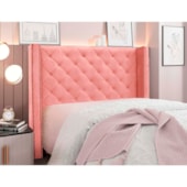 Cabeceira Estofada Egito SPZ 114cm Solteiro Veludo Rosa