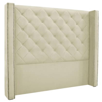 Cabeceira Estofada Egito SPZ 140cm Solteiro Veludo Bege