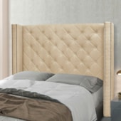 Cabeceira Estofada Egito SPZ 160cm Casal Linho Dourado