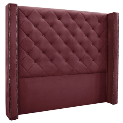 Cabeceira Estofada Egito SPZ 160cm Casal Veludo Vinho