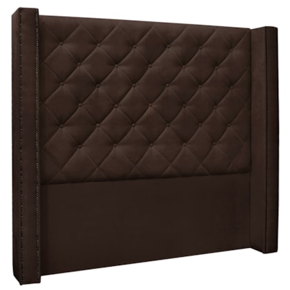 Cabeceira Estofada Egito SPZ 164cm Casal  Suede Marrom