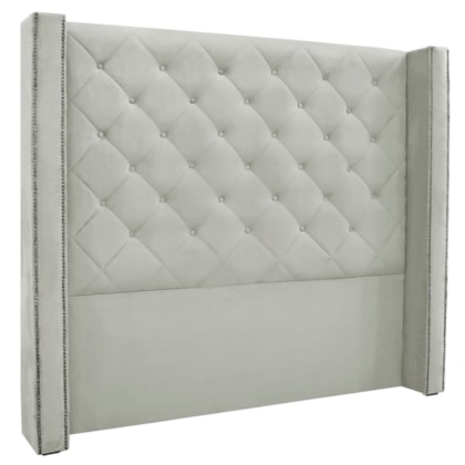 Cabeceira Estofada Egito SPZ 164cm Casal Veludo Prata